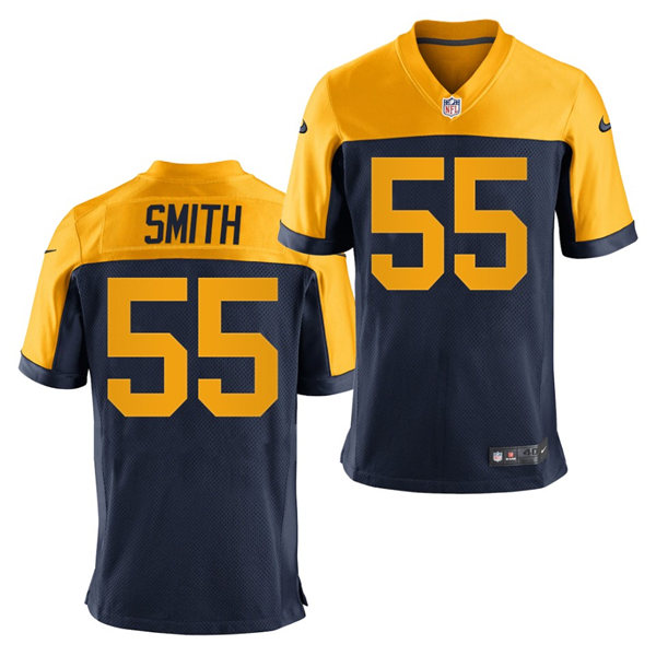 Mens Green Bay Packers #55 Za'Darius Smith Nike Navy Gold Retro Limied Jersey