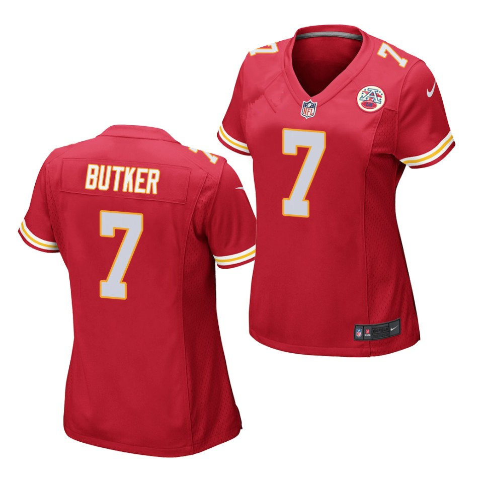 Womens Kansas City Chiefs #7 Harrison Butker Stitched Nike Red Game Jersey
