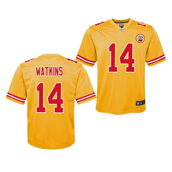 Youth Kansas City Chiefs #14 Sammy Watkins Nike Gold Inverted Legend Jersey