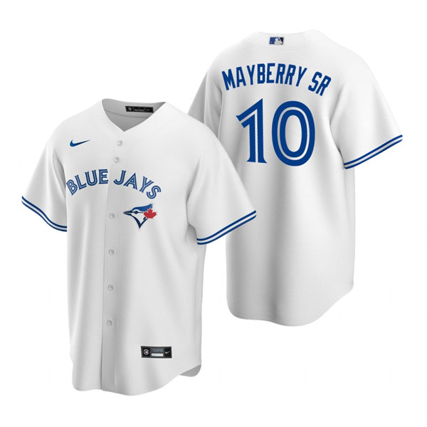 Mens Toronto Blue Jays Retired Player #10 John Mayberry Sr. Stitched Nike White Home Jersey