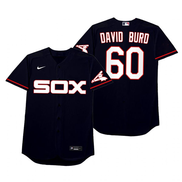 Mens Chicago White Sox #60 Dallas Keuchel Nike Navy 2021 Players' Weekend Nickname David Burd Jersey