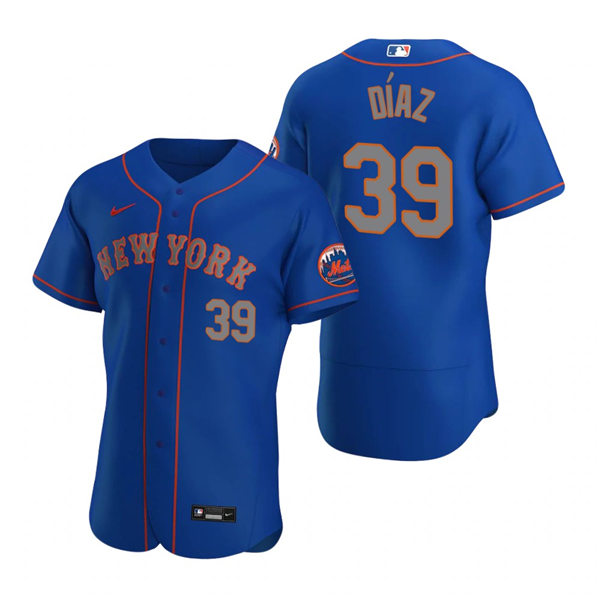 Mens New York Mets #39 Edwin Diaz Stitched Nike Royal Grey Alternate FlexBase Jersey