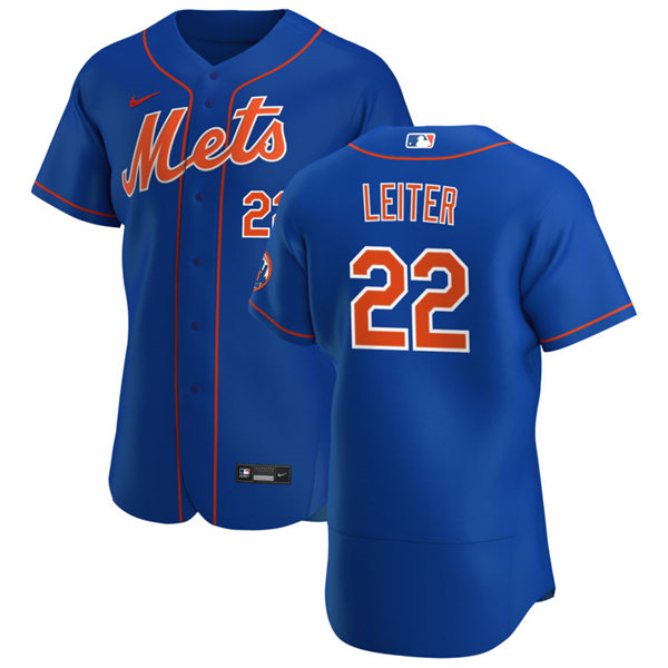 Mens New York Mets Retired Player #22 Al Leiter Stitched Nike Royal Orange FlexBase Jersey
