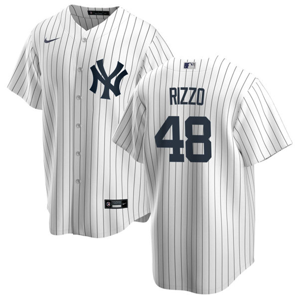 Mens New York Yankees #48 Anthony Rizzo Nike White Home with Name Cool Base Jersey