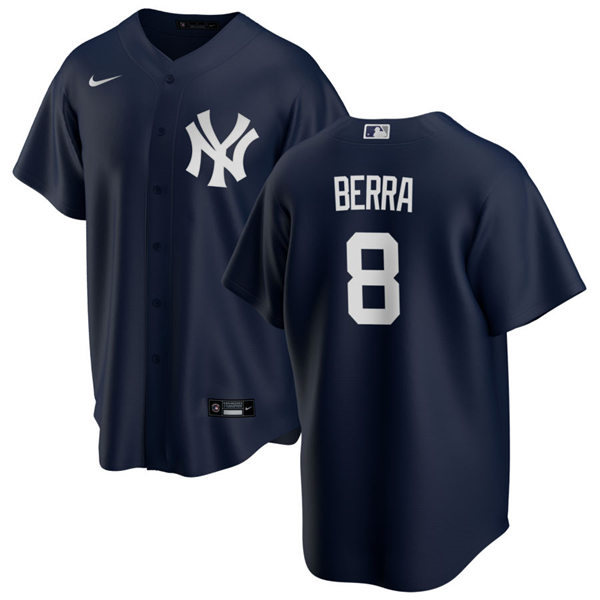 Mens New York Yankees Retired Player #8 Yogi Berra Nike Navy Alternate Cool Base Jersey