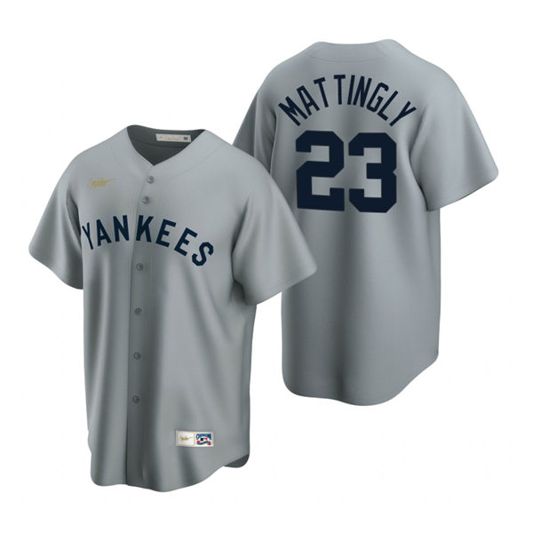 Mens New York Yankees Retired Player #23 Don Mattingly Nike Grey Road Cool Base Jersey