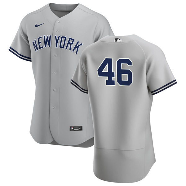 Mens New York Yankees Retired Player #46 Andy Pettitte Nike Grey Road FlexBase Game Jersey