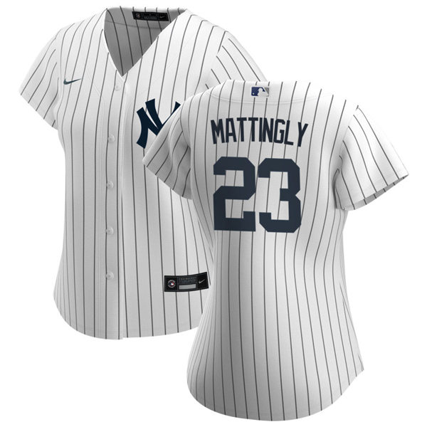 Womens New York Yankees Retired Player #23 Don Mattingly Nike White Home Cool Base Jersey