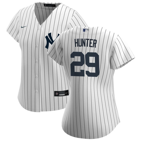 Womens New York Yankees Retired Player #29 Catfish Hunter Nike White Home Cool Base Jersey