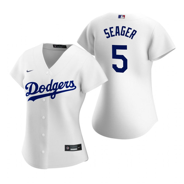 Womens Los Angeles Dodgers #5 Corey Seager Stitched Nike White Home Jersey