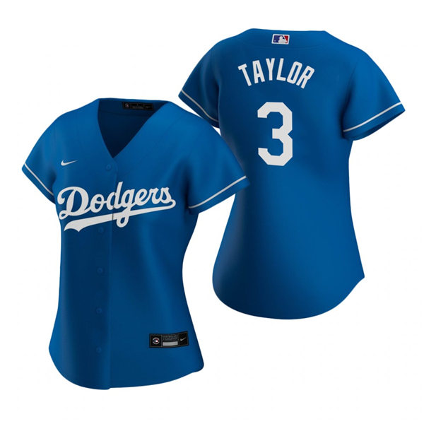 Womens Los Angeles Dodgers #3 Chris Taylor Stitched Nike Royal Alternate Jersey