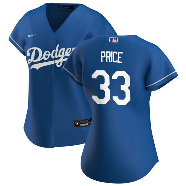 Womens Los Angeles Dodgers #33 David Price Stitched Nike Royal Alternate Jersey