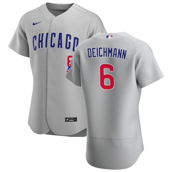 Mens Chicago Cubs #6 Greg Deichmann Nike Gray Road Flex Base Player Jersey