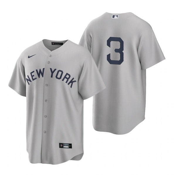 Mens New York Yankees #3 Babe Ruth Nike Gray 2021 Field of Dreams Jersey
