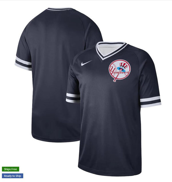 Mens New York Yankees Blank Nike Navy Cooperstown Collection Legend V-Neck Jersey