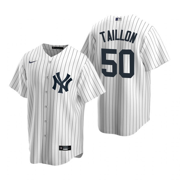 Mens New York Yankees #50 Jameson Taillon Nike White Home with Name Cool Base Jersey