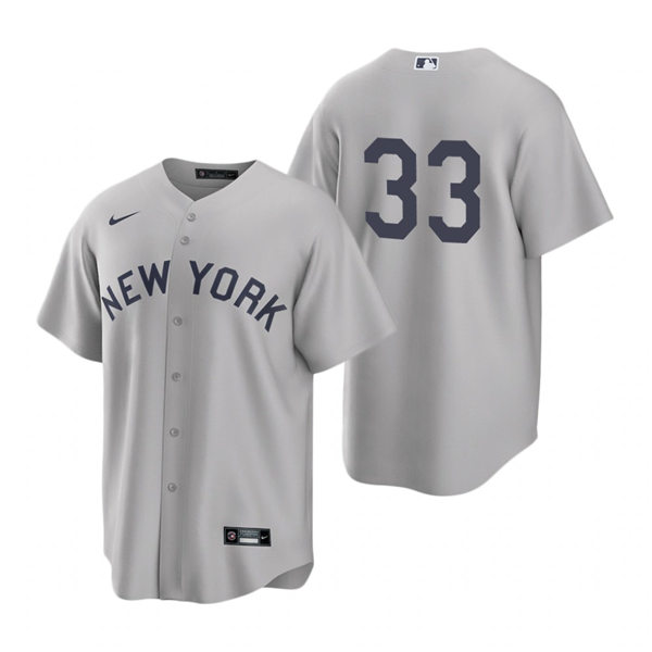 Mens New York Yankees #33 Tim Locastro Nike Gray 2021 Field of Dreams Jersey
