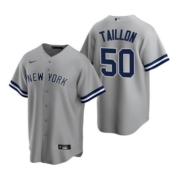 Mens New York Yankees #50 Jameson Taillon Nike Grey Road with Name Cool Base Jersey