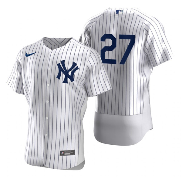 Mens New York Yankees #27 Giancarlo Stanton Nike White Home FlexBase Game Jersey