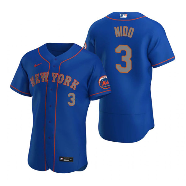 Mens New York Mets #3 Tomas Nido Nike Royal Grey Alternate 2nd FlexBase Jersey