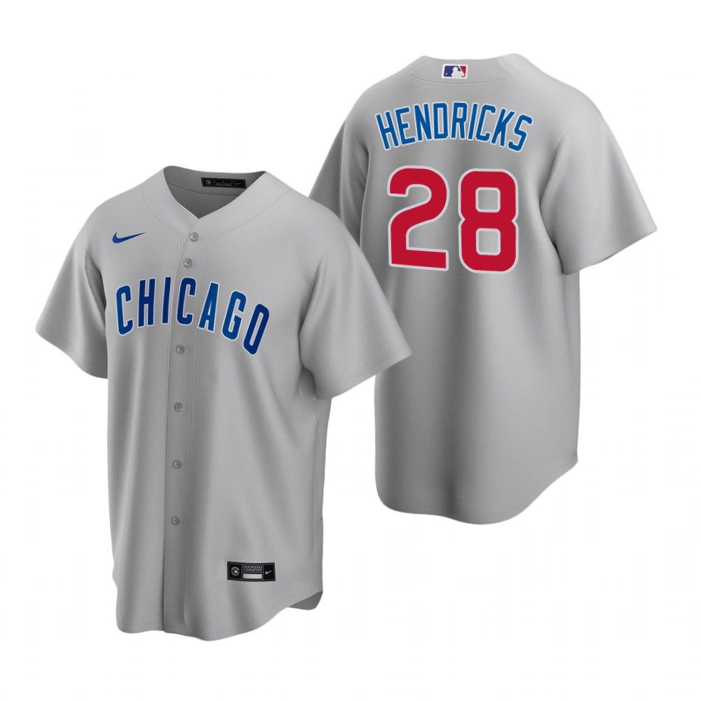 Youth Chicago Cubs #28 Kyle Hendricks Nike Gray Road Jersey