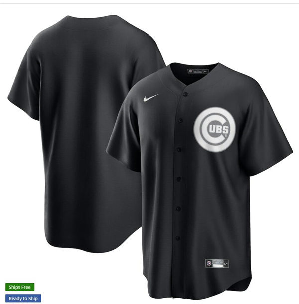 Mens Chicago Cubs Blank Nike 2021 Black Fashion Team Jersey