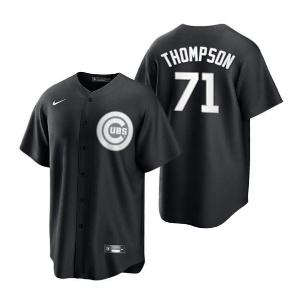 Mens Chicago Cubs #71 Keegan Thompson Nike 2021 Black Fashion Jersey