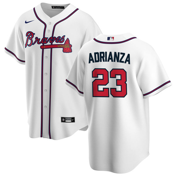 Mens Atlanta Braves #23 Ehire Adrianza Nike Home White Cool Base Jersey