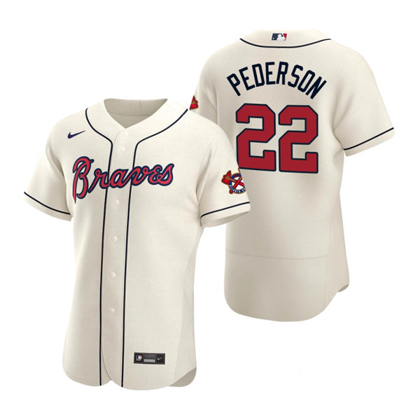 Mens Atlanta Braves #22 Joc Pederson Nike Cream Alternate Cool Base Jersey