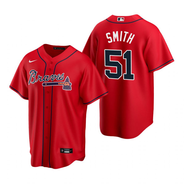 Mens Atlanta Braves #51 Will Smith Nike Red Alternate Cool Base Jersey