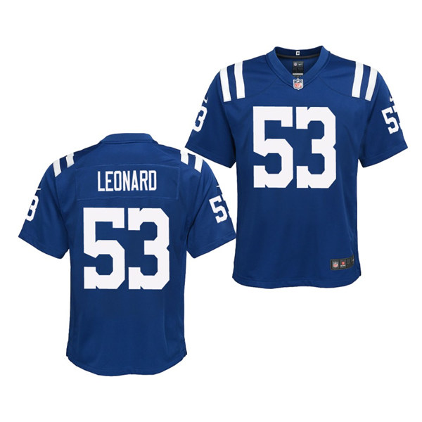 Youth Indianapolis Colts #53 Darius Leonard Nike Royal Vapor Limited Jersey