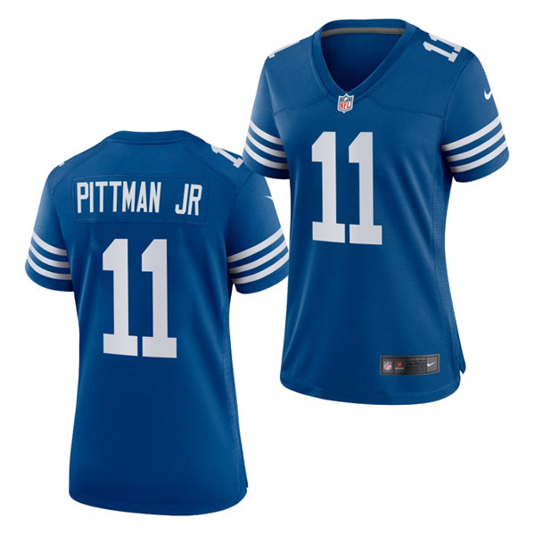 Womens Indianapolis Colts #11 Michael Pittman Jr. Nike Royal Alternate Retro Vapor Limited Jersey