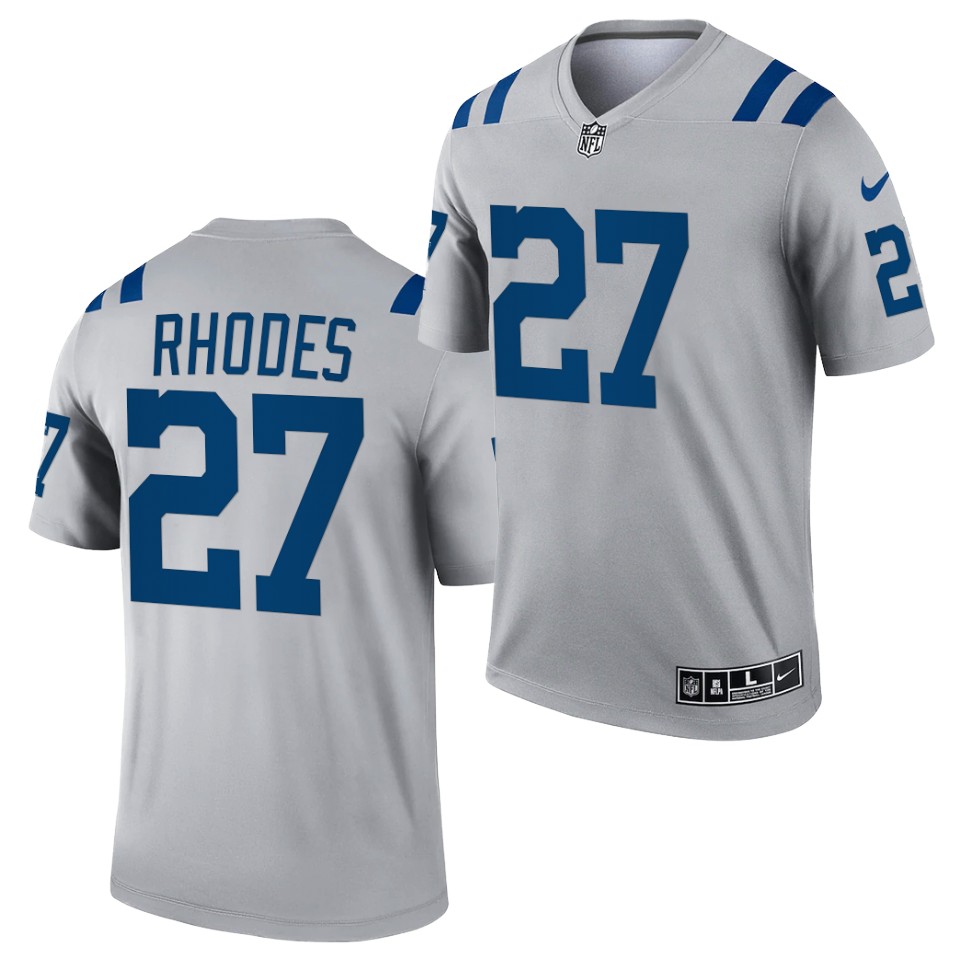 Mens Indianapolis Colts #27 Xavier Rhodes Nike Gray Inverted Legend Jersey