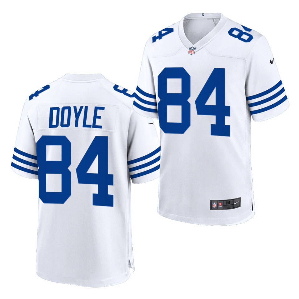 Mens Indianapolis Colts #84 Jack Doyle Nike White Alternate Retro Vapor Limited Jersey
