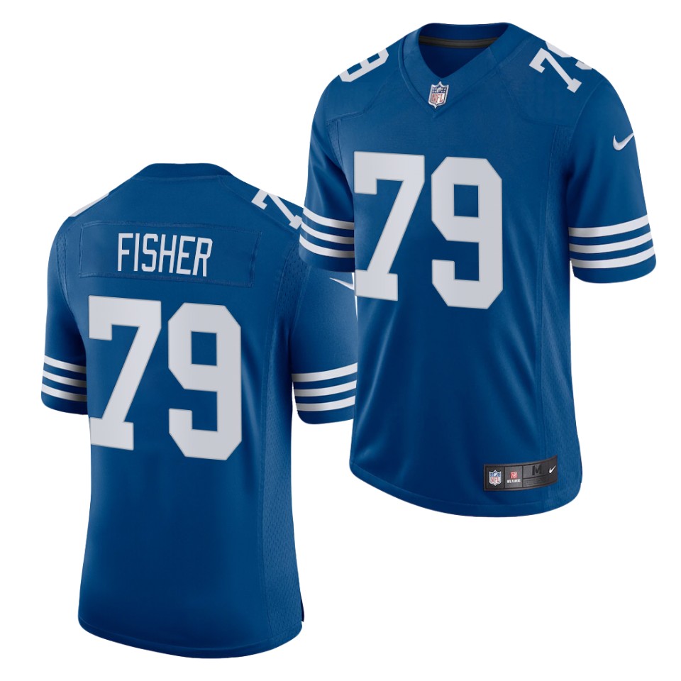 Mens Indianapolis Colts #79 Eric Fisher Nike Royal Alternate Retro Vapor Limited Jersey