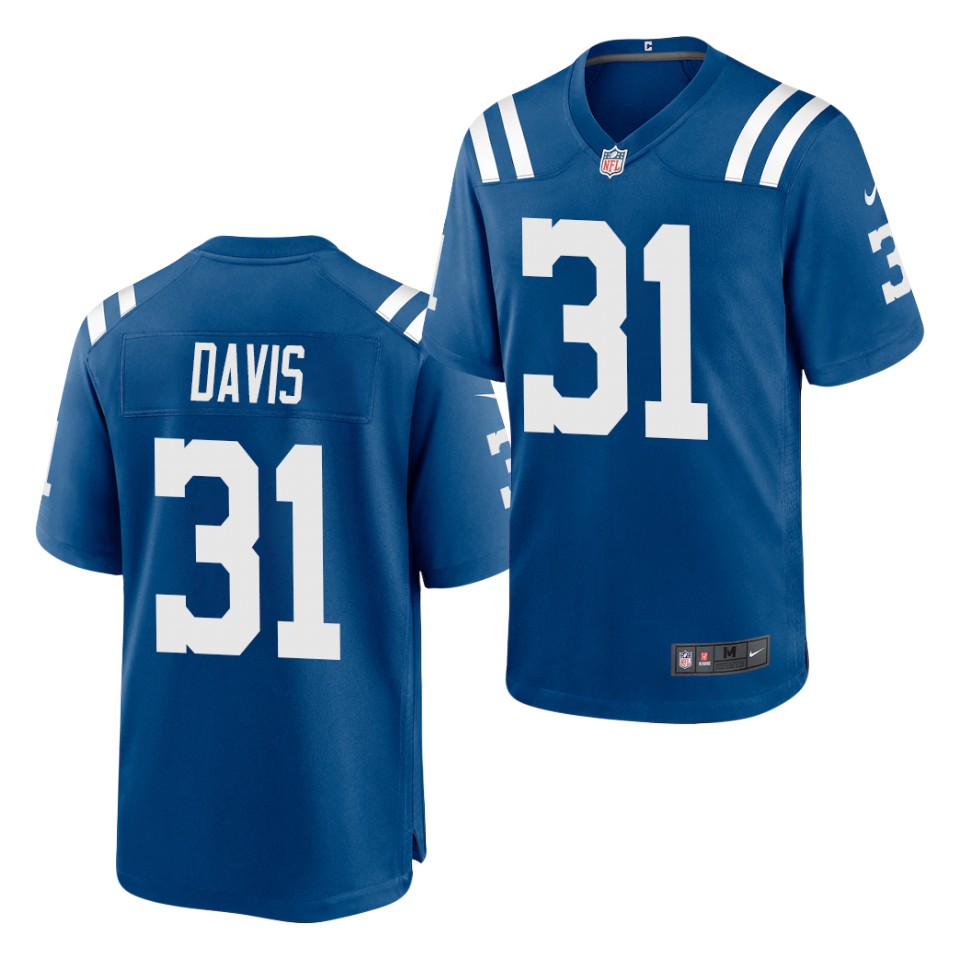 Mens Indianapolis Colts #31 Shawn Davis Nike Royal Alternate Retro Vapor Limited Jersey