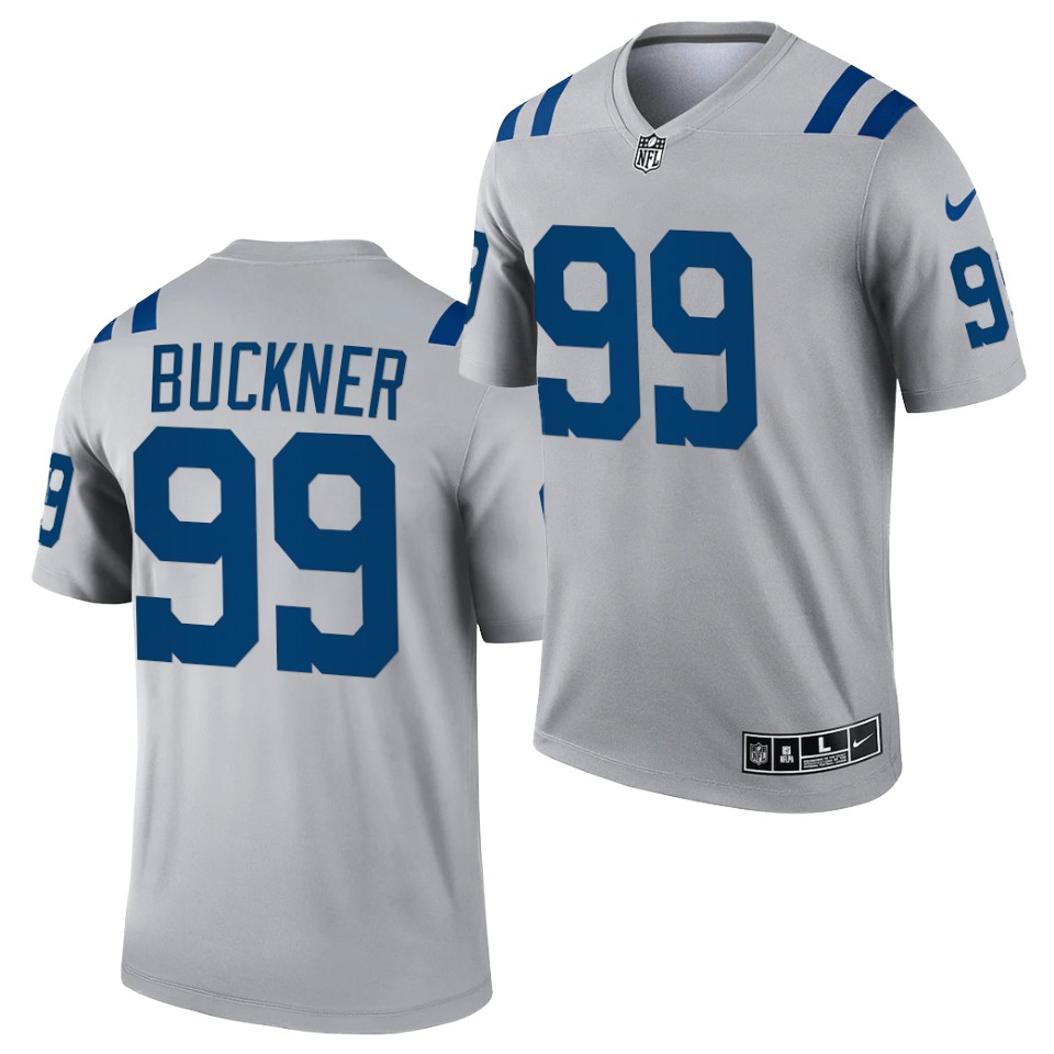 Mens Indianapolis Colts #99 DeForest Buckner Nike Gray Inverted Legend Jersey