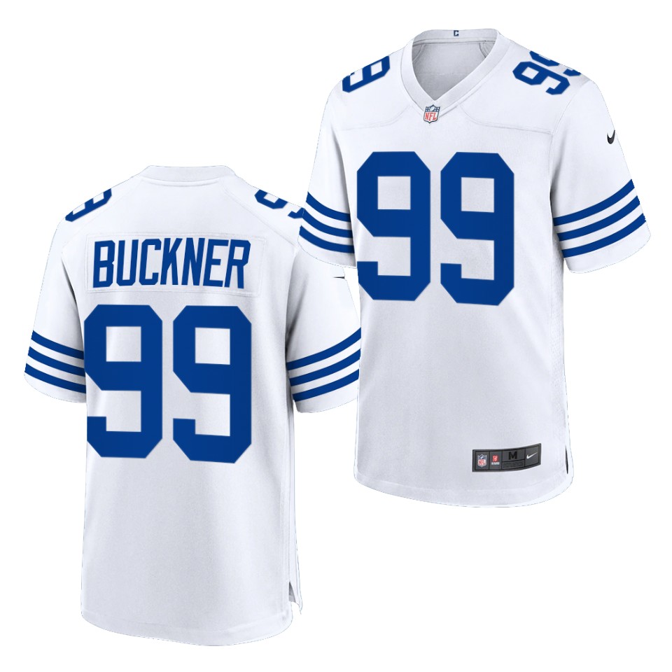 Mens Indianapolis Colts #99 DeForest Buckner Nike White Alternate Retro Vapor Limited Jersey