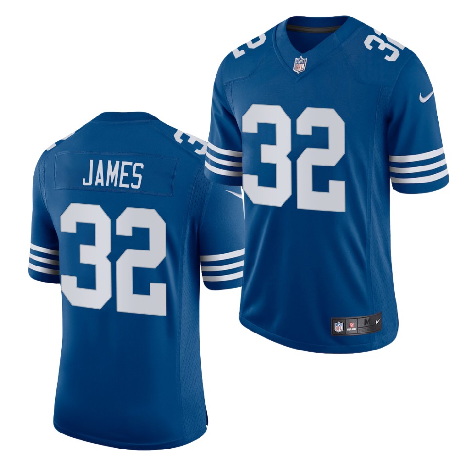 Mens Indianapolis Colts Retired Player #32 Edgerrin James Nike Royal Alternate Retro Vapor Limited Jersey
