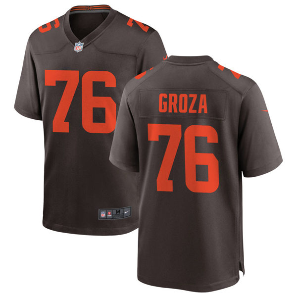 Mens Cleveland Browns Retired Player #76 Lou Groza Nike Brown Alternate Player Vapor Limited Jersey