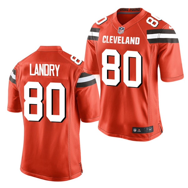 Mens Cleveland Browns #80 Jarvis Landry Stitched Nike 2018 Orange Vapor Player Limited Jersey