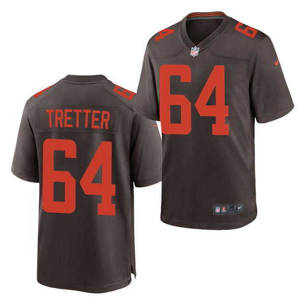 Mens Cleveland Browns #64 J.C. Tretter Nike Brown Alternate Player Vapor Limited Jersey