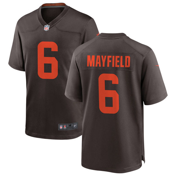 Mens Cleveland Browns #6 Baker Mayfield Nike Brown Alternate Player Vapor Limited Jersey