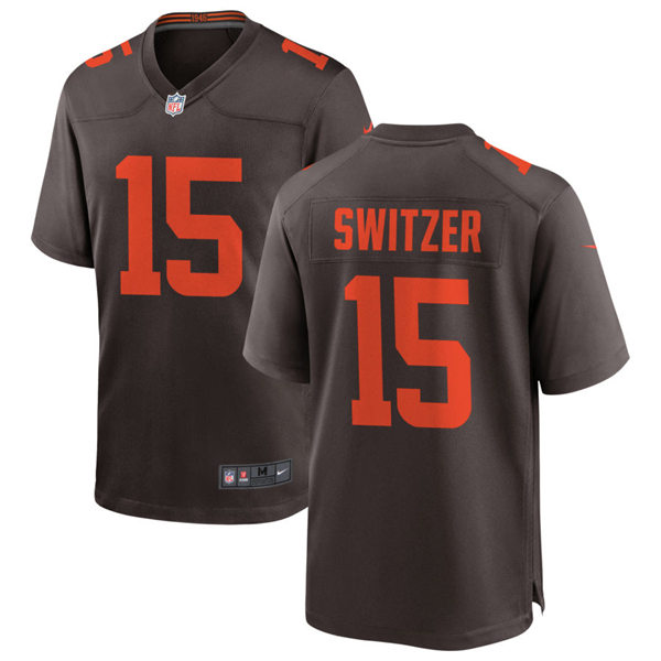 Mens Cleveland Browns #15 Ryan Switzer Nike Brown Alternate Player Vapor Limited Jersey