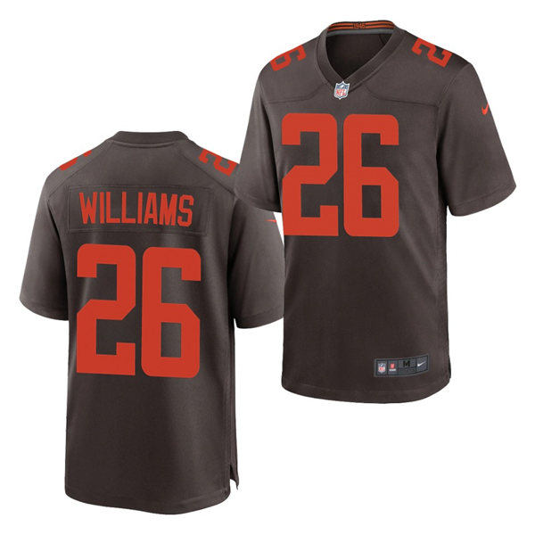 Mens Cleveland Browns #26 Greedy Williams Nike Brown Alternate Player Vapor Limited Jersey
