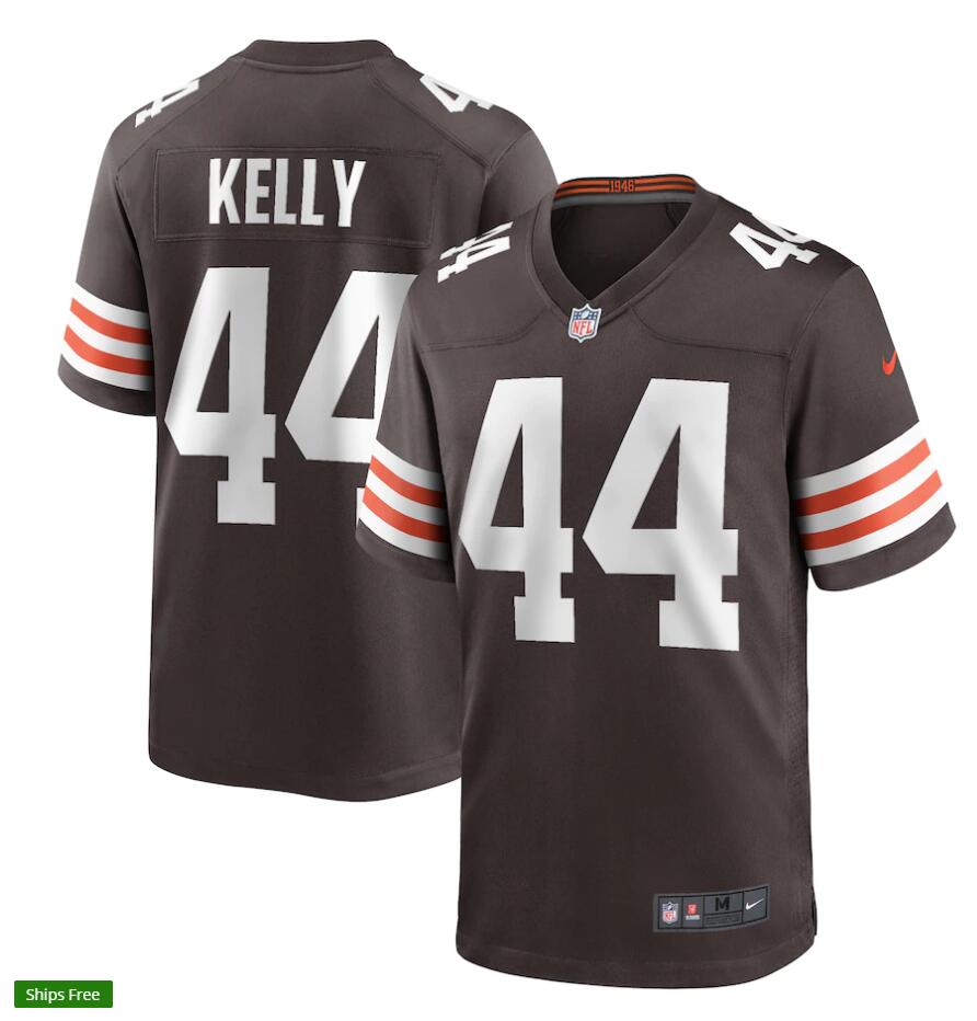 Mens Cleveland Browns Retired Player #44 Leroy Kelly Nike Brown Home Vapor Limited Jersey