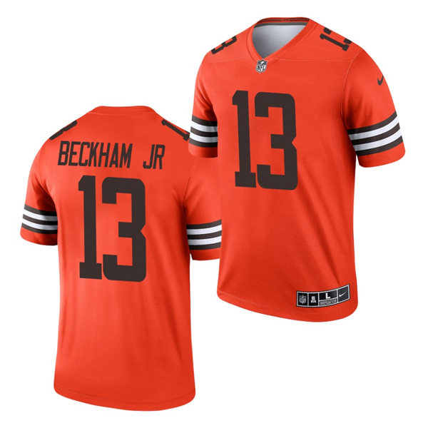 Mens Cleveland Browns #13 Odell Beckham Jr. Nike Orange 2021 Inverted Legend Jersey