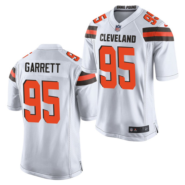 Mens Cleveland Browns #95 Myles Garrett Stitched Nike 2018 White Vapor Player Limited Jersey