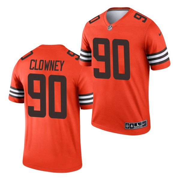 Mens Cleveland Browns #90 Jadeveon Clowney Nike Orange 2021 Inverted Legend Jersey