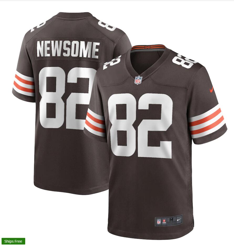 Mens Cleveland Browns Retired Player #82 Ozzie Newsome Nike Brown Home Vapor Limited Jersey